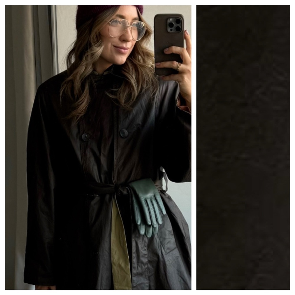 NWT. Zara ZW Collection Brown/Ecru Reversible Collared Trench Coat. Size XS. - Picture 10 of 16